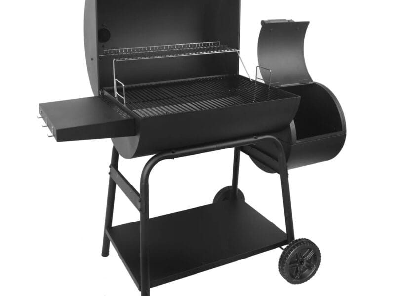 Expert Grill 28″ Offset Steel Charcoal Smoker Grill with Side Firebox, Black