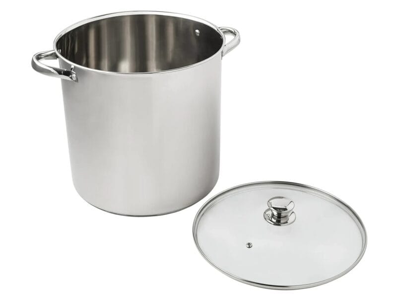 Mainstays Stainless Steel 16-Quart Stock Pot with Glass Lid
