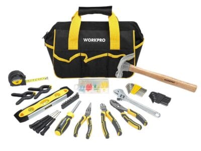 WorkPro Household Tool Set – 32 Piece, 12 pocket zip-up tool bag