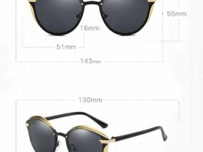 Women Fashion Retro Round Metal Frame UV400 Polarized Sunglasses (Pink)