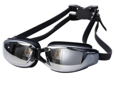 Silicone Swimming Goggles Electroplating Anti-fog for Adults, Suitable for 600 Degree Myopia (Black)