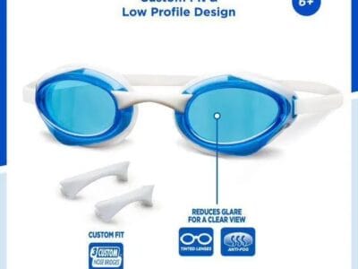 Dolfino Accel Youth Swim Goggle – Blue/White, Youth Swim Goggle – Blue