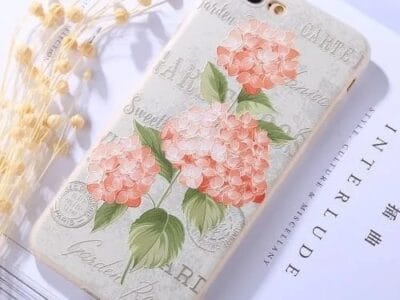 Protective Case for iPhone 8 Plus & 7 Plus Embossment Hydrangea Pattern Soft TPU