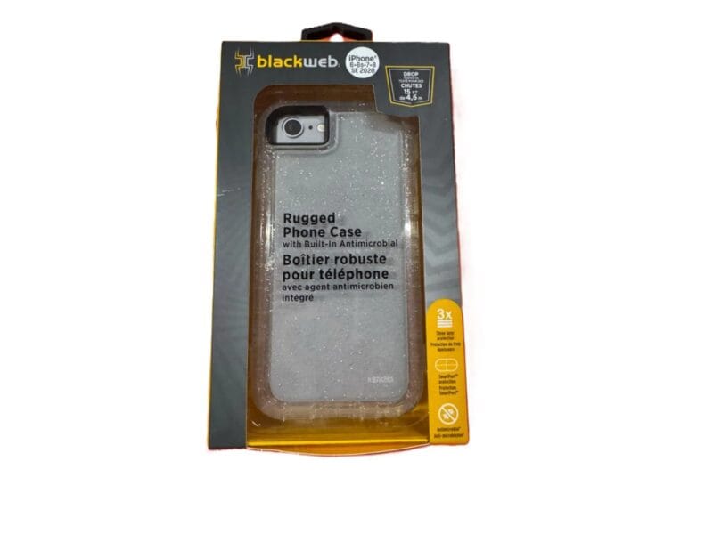 Blackweb Rugged Phone Case with Built-In Antimicrobial for iPhone 6, 6s ,7, 8 SE