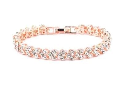 Bracelet With Artificial diamond Inlaid Glamorous Female Crystal (Rose Gold)