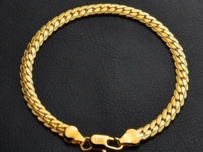 Fashion Jewelry Simple 18k Yellow Gold Bracelet (Gold)