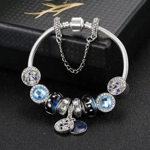 Fashion Ethnic Style Boho Blue Sky Star Moon Bead Bracelets 18cm