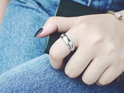 Titanium Steel Ring (Silver) US Size 7