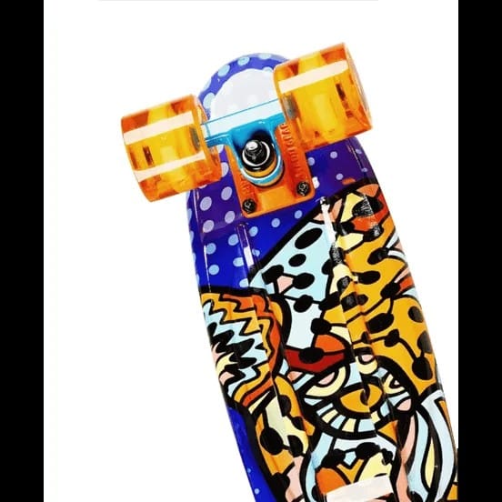 MADD GEAR Baller/Sahara Retro Board 22″ With Light Up Wheels | Skateboard for Adults Teenagers Kids | Skateboards for Kids Children Festivals Birthday Gift | Ages 5+ Years (22″ x 6″)