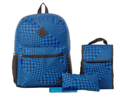 Jetstream 4pcs Full School Day Backpack set Navy Checkers