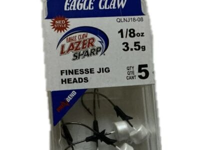 EAGLE CLAW LAZER SHARP QLNJ18-08 1/8oz 3.5g FINESSE JIG HEADS PRE BEND QTY 5