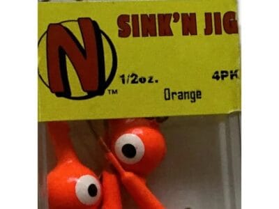 Northland Tackle Sink’n Jigs Hook 1/2 Oz 4 Pack Orange