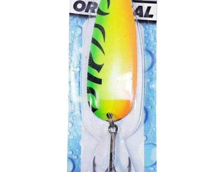 Lucky Strike Devil Bait Fire Tiger Fishing Lure Bait Spoon 3 inches