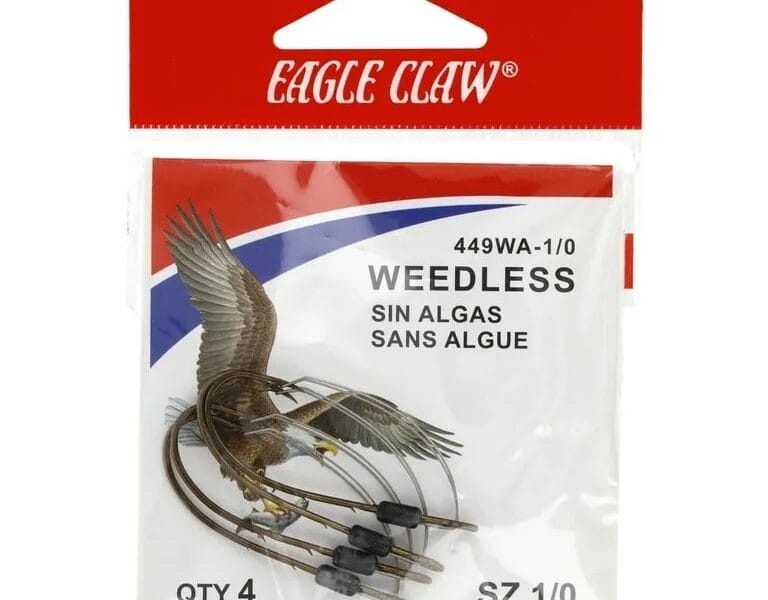 Eagle Claw 449WAH-1/0 Weedless Baitholder 2-Slice Non-Offset Hook, Bronze 1/0