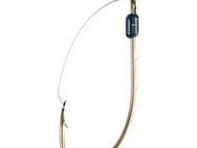 Eagle Claw 449WAH-1/0 Weedless Baitholder 2-Slice Non-Offset Hook, Bronze 1/0