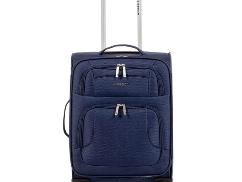 Jetstream 20-inch Softside Rolling Spinner Upright Carry-on Luggage, Navy