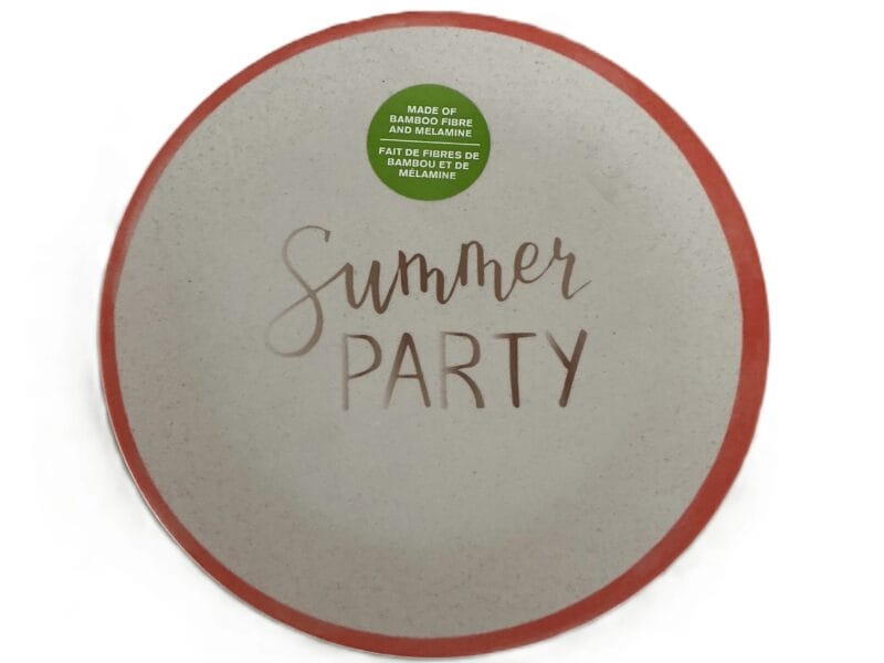 Dinner Plate, Serving Plate Round Clear Bamboo Plate, Dinnerware Dish for Pasta, Salad, Home (Summer Party)