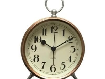 HOMETRENDS COPPER POCKETWATCH TABLETOP ALARM CLOCK, 5.3 in. W/1 x 2 in. D/1 x 7.3 in. H/1