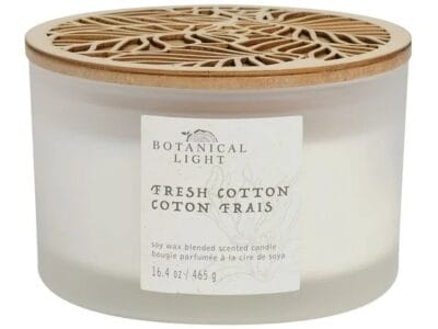 Botanical Light 16.4OZ Fresh Cotton Soy Wax Blended Scented Candle,3 cotton wick, · 16.4oz· 465g· 1 pack