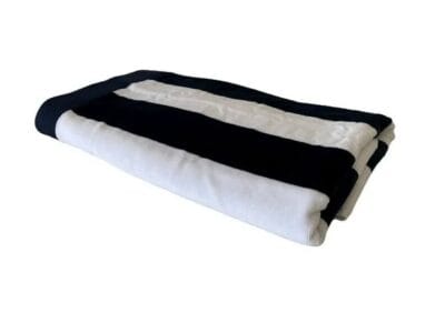 Beach Pool Towel, Cabana Striped One Side Terry and One Side Velour, 32×70 inches