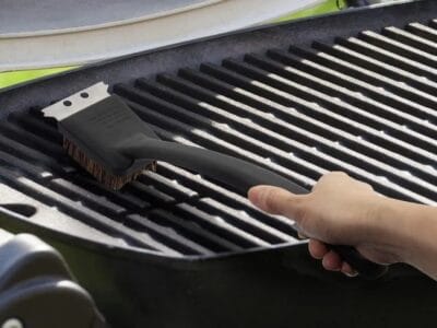 Premium BBQ 14″ Palmyra Grill Brush with Plastic Handle – Effortlessly Clean and Maintain Your Grill,Perfect Tool for Summer BBQ with Friends and Family