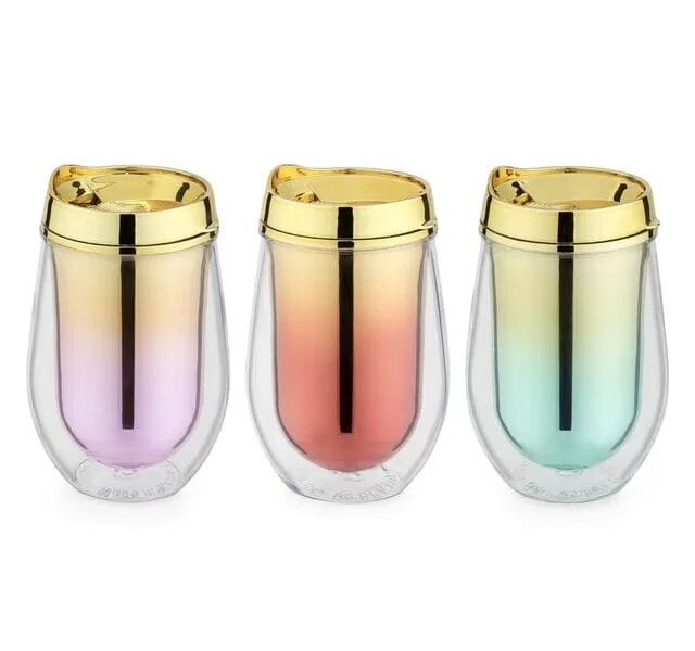 Ombre Assorted Stemless Wine Tumblers Blush -Green
