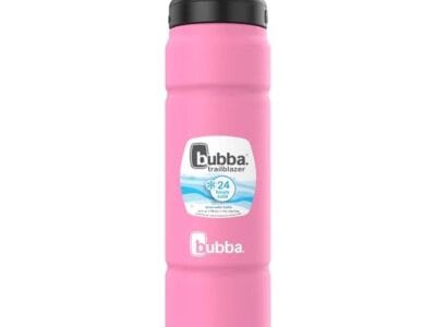 bubba Trailblazer Stainless Steel Water Bottle, Straw Lid Rubberized Pink, 24 fl oz.
