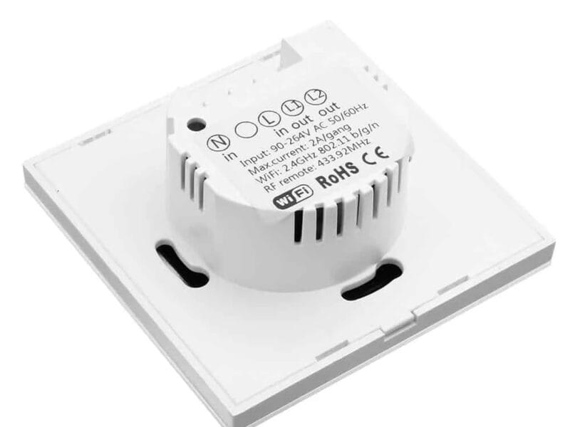 SONOFF T1 EU AC90V-250V 600W Smart WIFI Wall Touch Light Switch 2 Gang Touch/WiFi/433 RF/APP Remote Smart Home Controller Work With Alexa – 2CH