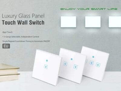 WS EU 02 EWeLink APP Touch Control 2A 2 Gangs 2 Ways Tempered Glass Panel Smart Wall Switch AC 90V-250V EU Plug