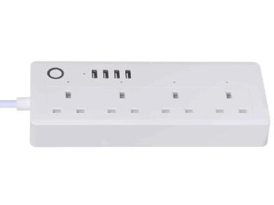 4 USB Ports and 4 x UK Plug Jack 13A Max Output WiFi Remote Control Smart Power Socket