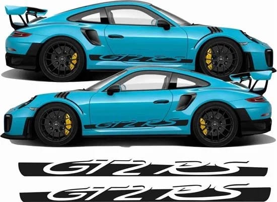 Porsche GT2 RS Racing side stripes color black