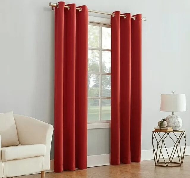 Mainstays Grommet Top Blackout Curtain Panel, 1 Panel, Red, 40″ W x 63″ L
