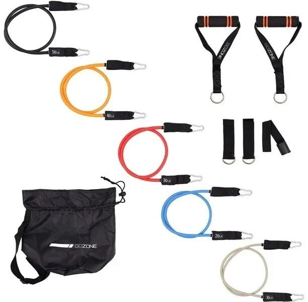 GoZone All-in-One Resistance Band Set – Multi-Colour, Includes ankle cuffs