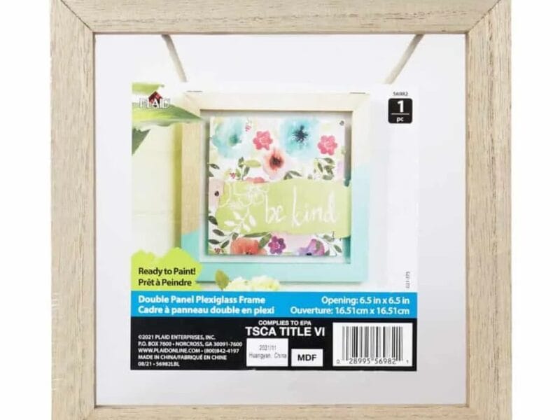 Plaid Wood Surfaces Frames Square with Plexiglass Double Pane
