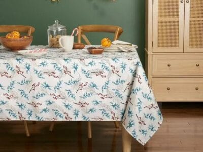Holiday Time Fabric Tablecloth