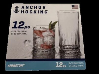 Anchor 12-Piece Anniston Drinking Glass Set