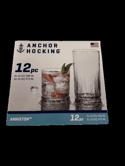 Anchor 12-Piece Anniston Drinking Glass Set