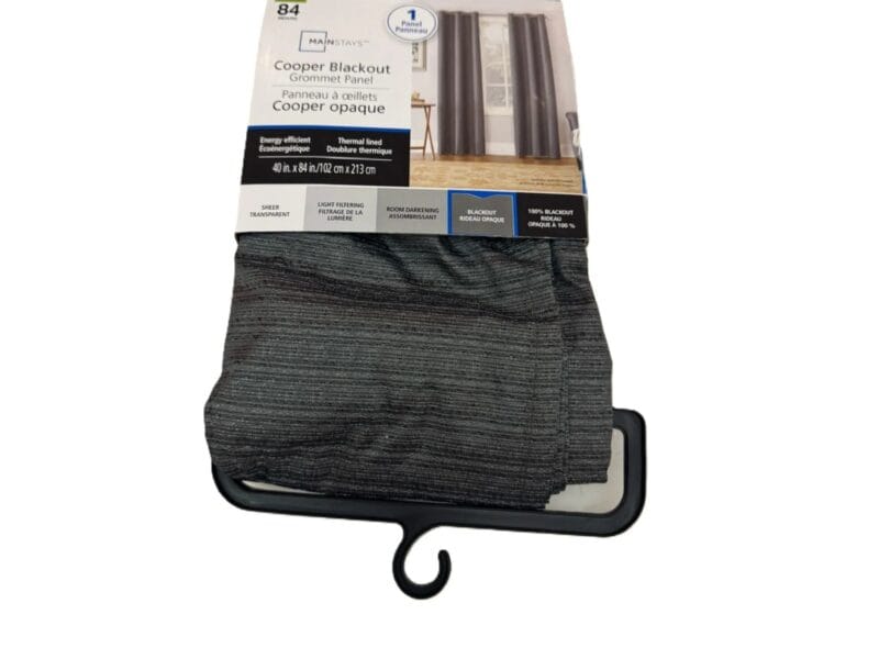 Mainstays Cooper Blackout Grommet Curtain Panel Black 40 x 84″