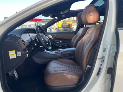 MERCEDES S 500 (V8) twin-turbo petrol engine WHITE BROWN 2015