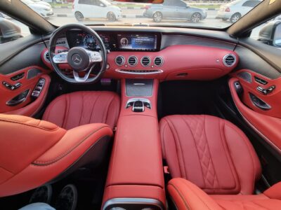 Mercedes S560 Coupe 4.0L V8 Twin Turbo Engine 2019 Grey Red