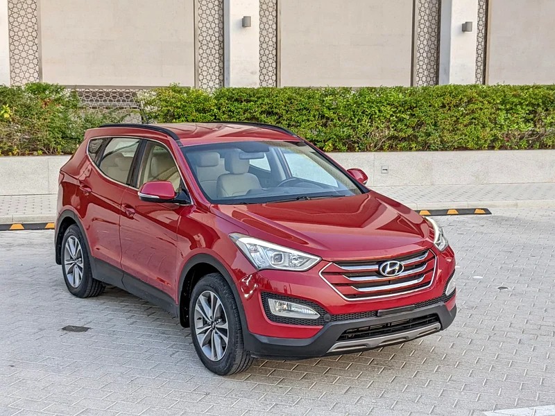 2016 Hyundai Santa Fe Comfort Plus GCC Mint Condition Red Beige