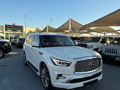 2020 Infiniti QX80 Excellence 5.6 litre 8 Cylinder Engine White Tan GCC Specs