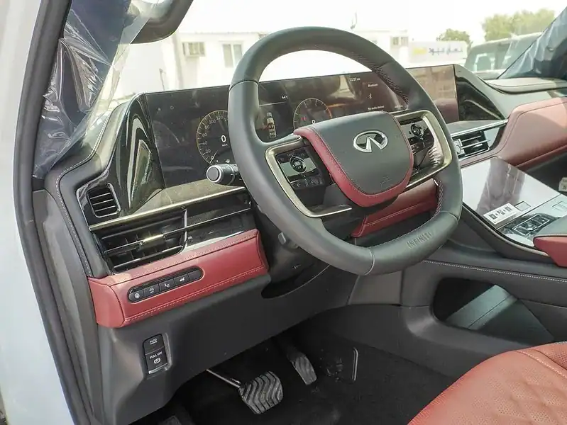 2025 Infiniti QX80 Autograph 3.5 litre V6 Engine Petrol White Burgundy