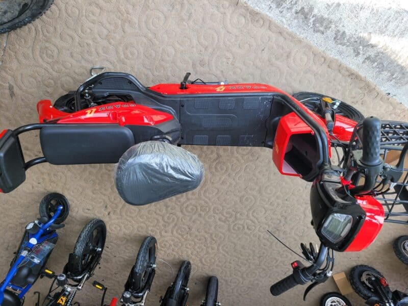 Red Electric Scooter 48 Volt Battery 30 KM Range with 40 Speed