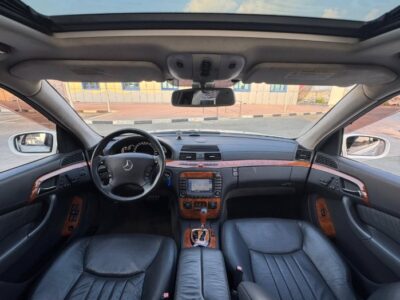 2005 Mercedes-Benz S55 AMG 5.4 Liters Supercharged V8 Engine White Grey Sedan