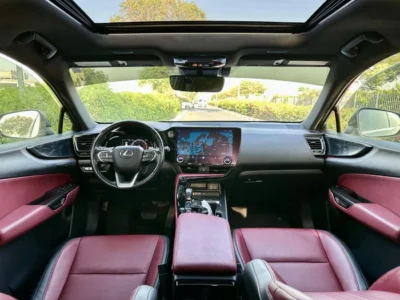2022 Lexus NX350h Platinum 2.5L Hybrid 4 Cylinders Engine Black Red SUV