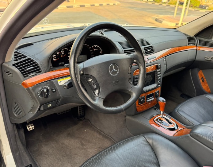 2005 Mercedes-Benz S55 AMG 5.4 Liters Supercharged V8 Engine White Grey Sedan