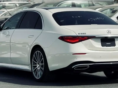 2023 Mercedes-Benz S-Class S 580 4Matic 8 Cylinders Engine White Beige Sedan