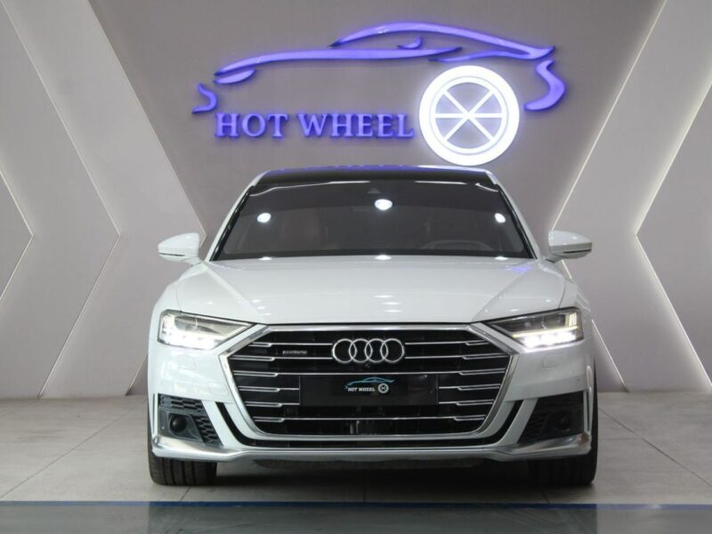 2019 Audi A8 L 60 TFSI quattro 4.0-liter twin-turbocharged V8 Engine White Brown Sedan