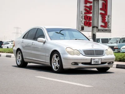 2001 Mercedes-Benz C-Class C240 6 Cylinders Engine Silver Black Sedan Clean Car